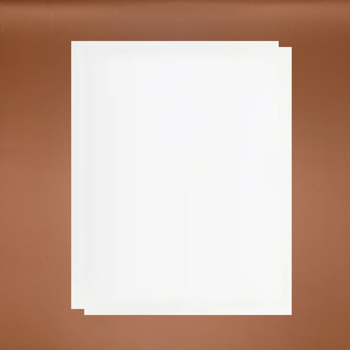 2 blank white canvases next to each other on a brown background.