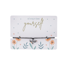Wish bracelet with a silver bee charm displayed on a floral card with the message “Always bee yourself.”