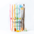 Cocktail mix gourmet sweets with a colourful striped packaging.