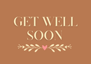 Get Well Soon card with decorative elements on a brown background