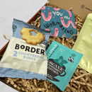 Border shortbread biscuits with Clipper peppermint tea and worm design coaster inside letterbox gift box.