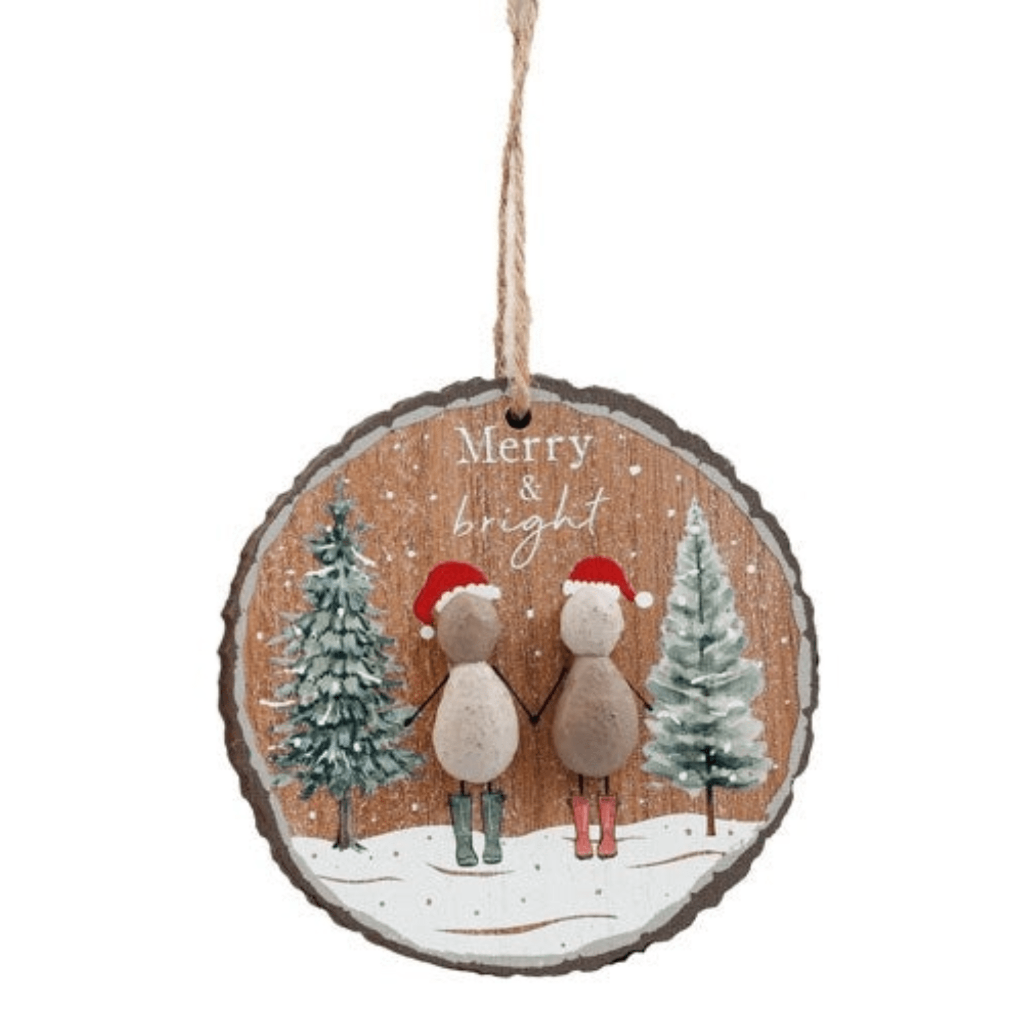 Christmas Pebble Hanging Ornament