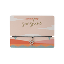Bracelet with sun pendant on a 'you are my sunshine' card